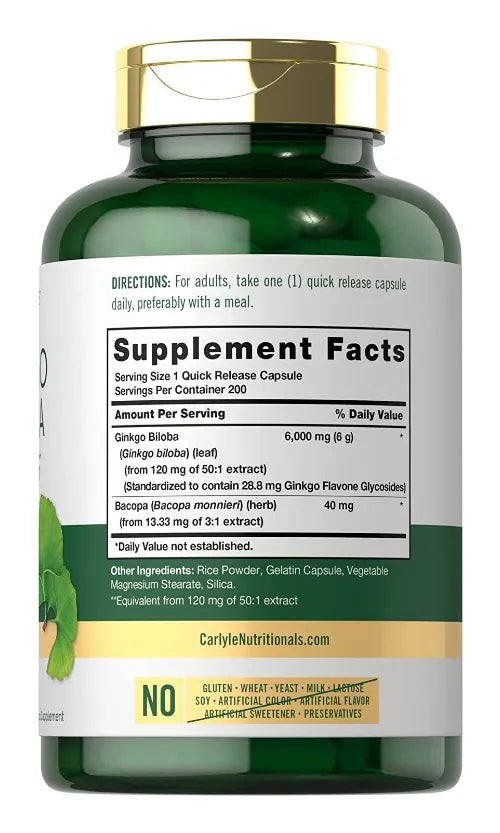 Ginkgo Biloba | 6000 Mg | 200 U