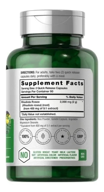 Rhodiola Rosea | 2000 mg | 180 capsulas