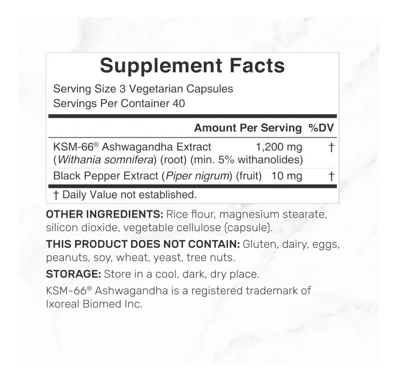 Ashwagandha | 1200 Mg | 120 capsulas