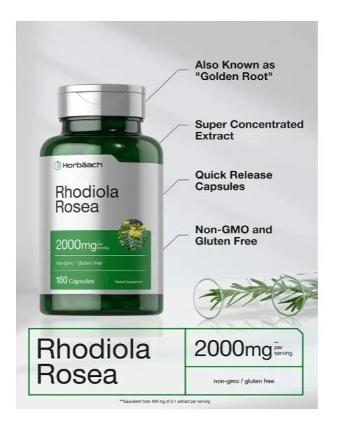 Rhodiola Rosea | 2000 mg | 180 capsulas